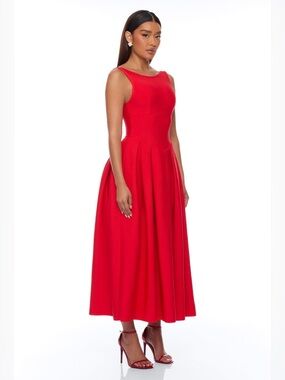 Red bandage Midi Dress